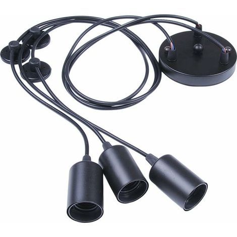 Éclairage Suspendu Edison 2Mètres Réglable Plafonnier Araignée Lumière Métal Fil Cage Pendentif Éclairage Lustre Moderne Industriel Lumière Lumineuse (Ampoule NON INCLUS) (3 Bras) (1/5)
