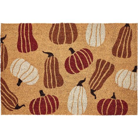 Zerbino in fibra di cocco antiscivolo 60 x 90 cm con Motivo foglie Multicolore Pandin