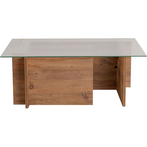 Tavolino in legno "Vetrino" - 105 x 65 x 40 cm - Pino atlantico