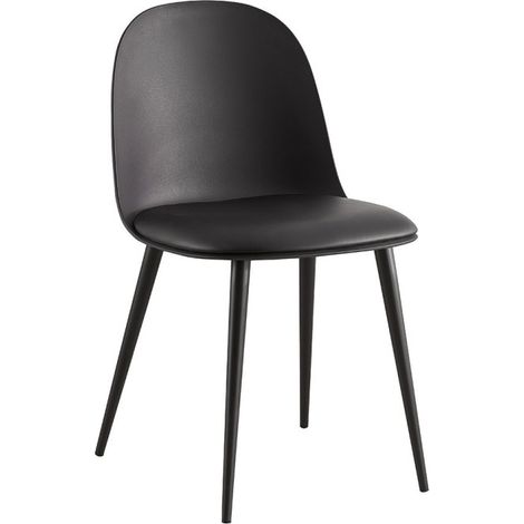 Silla 'JASMON' cojín PU Negro, dimensiones H81 x L51 x P44, ideal para tu cocina o comedor (1/5)