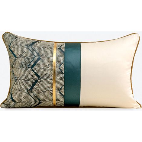 Taie d'oreiller rectangulaire élégante double pour canapé de salon, coussin lombaire (1/4)