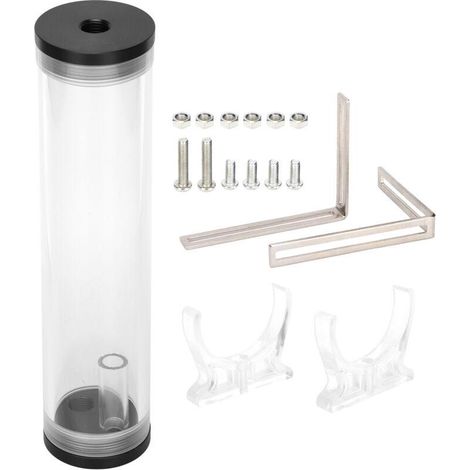 Réservoir de refroidissement acrylique cylindrique à 3 orifices G1/4 pour système watercooling PC (1/5)