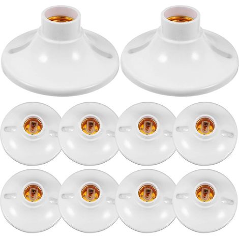 Lot de 10 douilles E27 pour plafonnier, rechange-11.00X11.00X5.50CM-White (1/3)