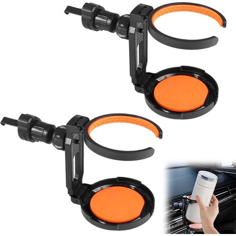 Sollbry 2 Pièces Porte Gobelet Voiture,Porte-Gobelets de Voiture Universelle Porte-Boisson Réglable pour Ventilation de Auto,Support Gobelet Automobile (1/5)