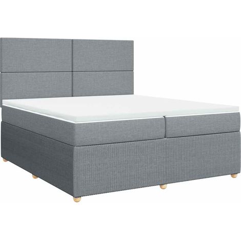 Maison Exclusive - Cama box spring con colchón tela gris claro 20