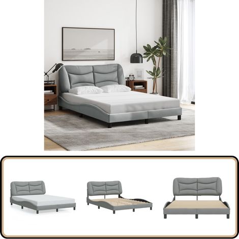 Bettgestell ohne Matratze Hellgrau 120x200 cm Stoff - Bettstellengestell - Doppelbett - Boxspringbetten - Schlafzimmermöbel - Hellgraues Bett