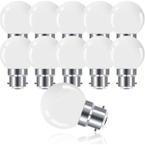 Bulb LED to Baionnette B22 3W,Bulb Mini Globe Golfball B22 G45,White Warm 3000K,280LM,Non Dimmable,Set of 10 [Classroom energy G].. (1/5)