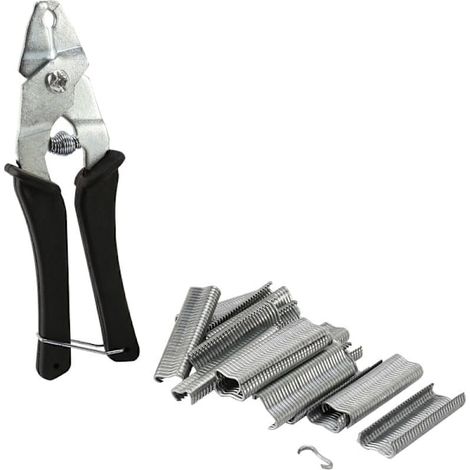 1 pince à anneaux et 600 clips M pour la réparation et le sertissage de grillages à poules
