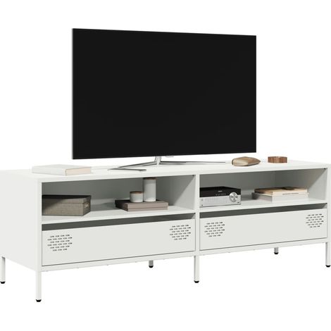 TV-Schrank Weiß 135x39x43,5 cm Kaltgewalzter Stahl