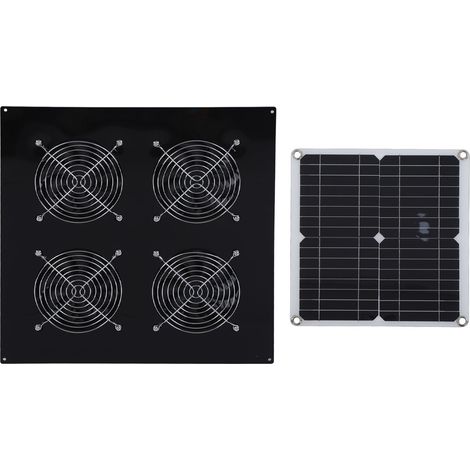 Solarpanel-Abluftventilator-Set 12W IP65 wetterfest, hervorragende Belüftung, Solar-Abluftventilator für Hühner- und Hundeställe (1/5)