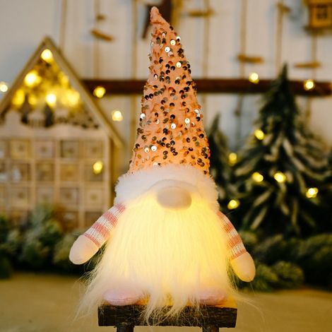 Gnome De Noël Éclairé - Hauteur 30 Cm - Fonctionne Avec 3 Piles AAA - Décoration Scandinave Pour Intérieur Et Arbre De Noël - 1 Pièce (1/5)