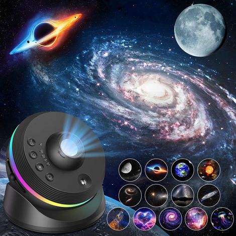 Projecteur Ciel Etoile,4K HD Planetarium Projecteur avec 13 Disques de Film,Rotatif 360° Projecteur Galaxie Veilleuse Etoile Projection avec Minuteur & Météore Dynamique pour Décoration Chambre (1/5)