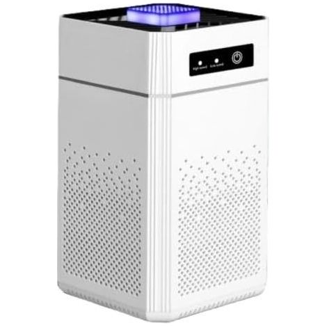 Purificateur d'air de bureau avec technologie à ions négatifs et élimination du formaldéhyde pour la maison, le bureau, la chambre à coucher, blanc (A) (1/4)