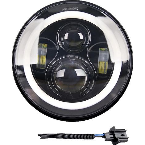 Phare LED, taille 7 pouces, étanche IP68, faisceau haut et bas (1/2)