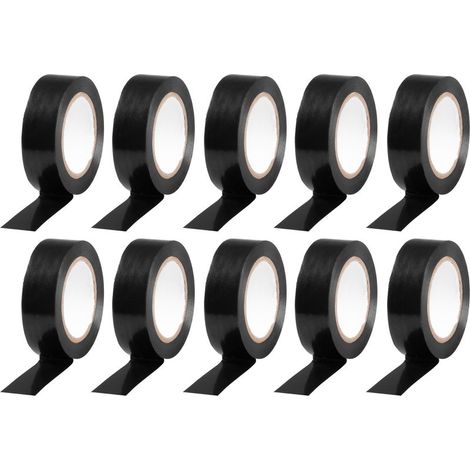 Band Strend Pro, 19 mm, L-10 m, max. 80°C, 600V, schwarz, isolierend, klebend, PVC, Packung 10 Stk. (1/4)