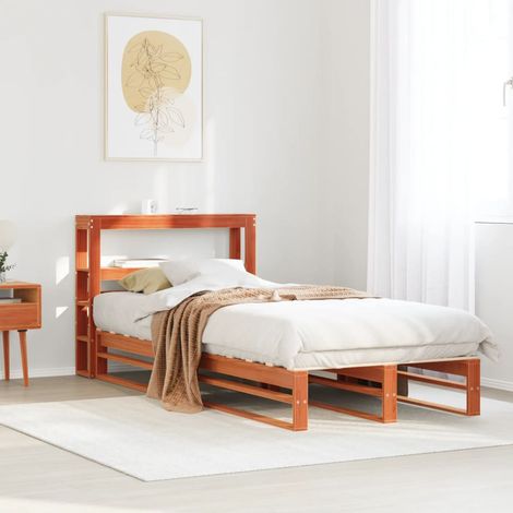 vidaXL Letto senza Materasso Marrone Cera 100x200 cm in Legno di Pino (1/5)