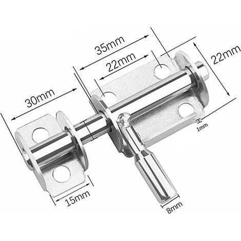 2 Pièces Loquet Porte,Verrou Porte Interieure et Exterieur,Loquets et Verrous de Portes Inox (Argent) (1/3)