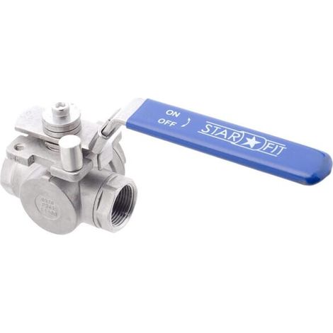 V谩lvula de esfera de 3 v铆as L 3/4" acero inoxidable UNIVERSAL BV3L34FSS (1/3)