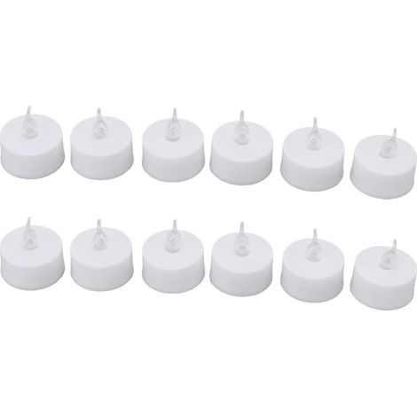 Lot de 12 bougies LED sans flamme avec mèche transparente colorée, accessoires de décoration pour Halloween, fêtes et ambiance de chambre. (1/5)