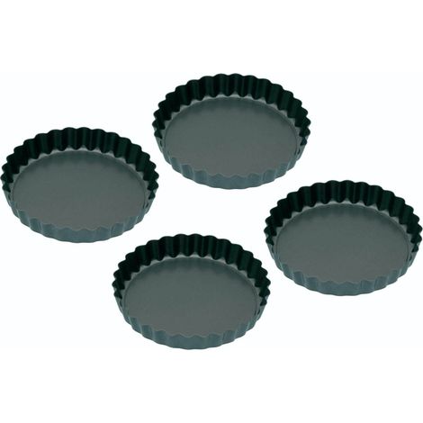 Kitchen Craft KCMINIFLANPK4 - Molde con Formas, Color Negro