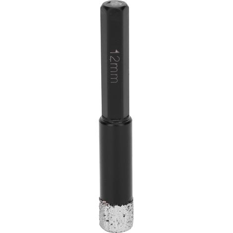 Outil d'ouverture de trous pour marbre, granit, carrelage vitrifié, foret diamanté à tige hexagonale, noir, 12 mm. (1/5)