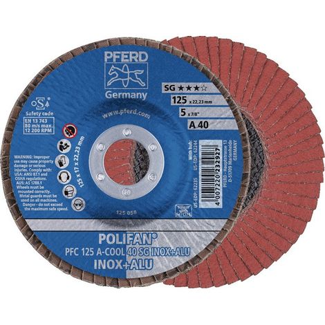 Disco lamellare POLIFAN A-COOL SG INOX + ALU D. 125 mm A-80 granulazione conica (confezione da 10)