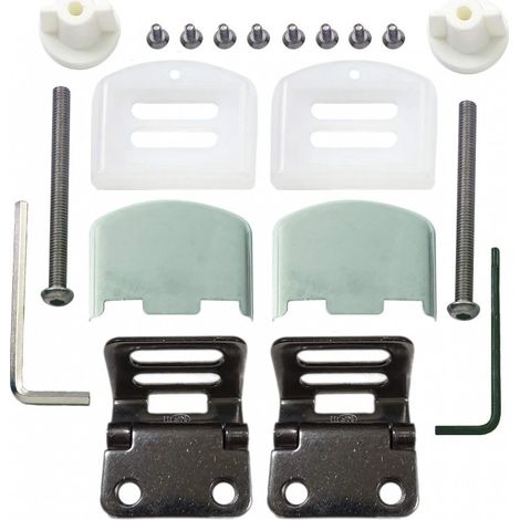 Kit de bisagra simple con tapas y tornillos de acero inoxidable