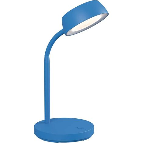 Lampe de bureau LED bleue compacte orientable blanc chaud