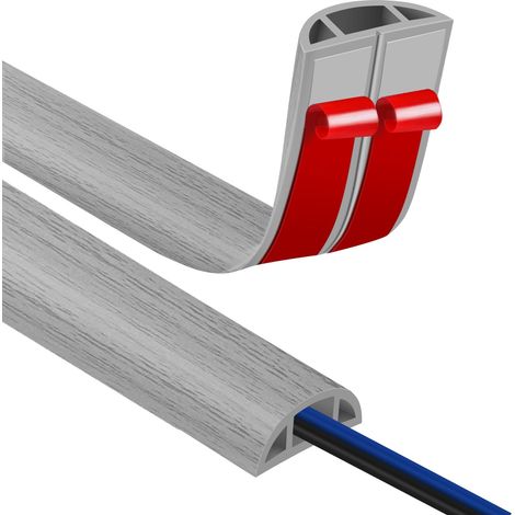 Passe Cable Sol Cache Fil Électrique Sol Auto-Adhésif 1M Petit Canal de câble Flexible pour Le Bureau, Le Concert, etc. Protection des Fil électrique et Prévention des Risques de Trébuchement (1/5)