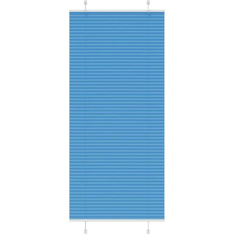 Plissee Blau 85x200 cm Stoffbreite 84,4 cm Polyester