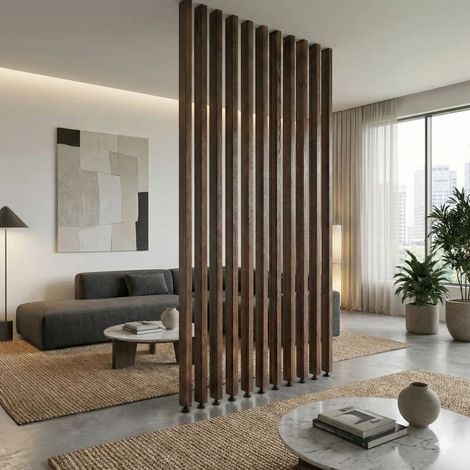Set 6 Listelli Decorativi per Pareti, Soffitto, Divisori, da 45x90x300 cm, Teak (1/5)