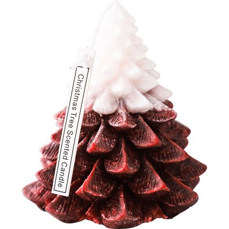 Bougie de Noël créative en forme de sapin, aromathérapie, fleur de glace, composition neutre, bougie artisanale, ambiance (1/5)