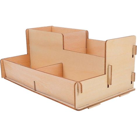 Organiseur de bureau en bois avec porte-stylos et rangement multifonctionnel (lot de 3) (1/5)