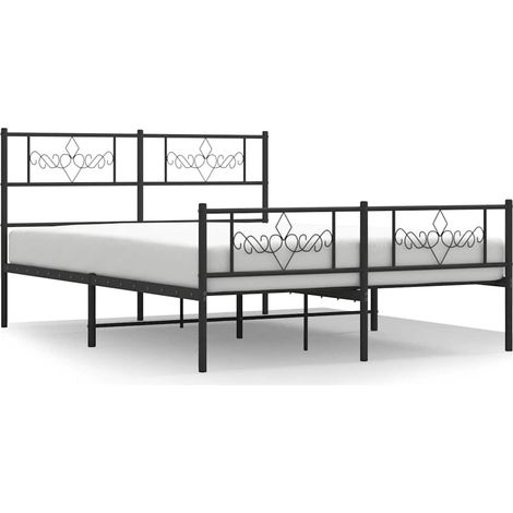 Maison Exclusive - Cadre de lit métal sans matelas avec pied de lit noir 150x200cm (1/5)
