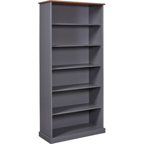 Bibliothèque 6 niveaux en pin gris - TERA (1/5)