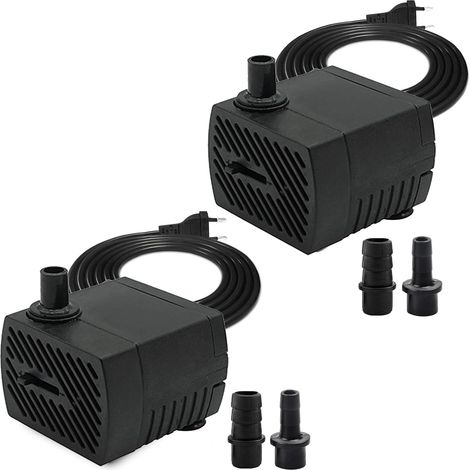 2 mini pompe à eau, 280l/h, 4W, 220V-240V, 50/60Hz, volume d'eau réglable 8/13mm, pompe à fontaine, convient pour les petits aquariums, pompes d'aquarium, jardins (1/5)