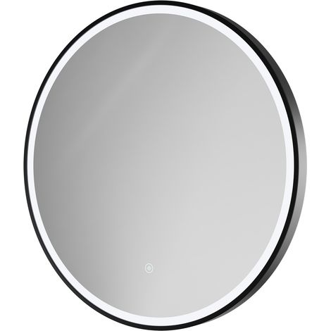 Colore Ozark Matt Black 600mm Round Illuminated Dimmable LED Mirror with Demister and Touch Sensor (1/5)