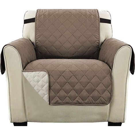 Meubles Protecteur Résistant À L\'eau Chaise Housse De Protection Réversible Couvre, 2" Wide Elastic Strap, Machine Washable (Taupe) (1/5)