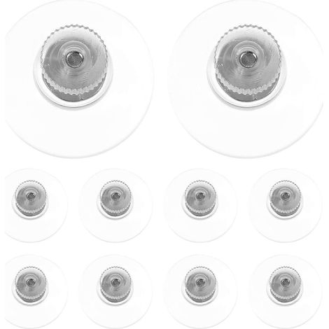 Lot de 10 ventouses transparentes en PVC avec écrou à vis pour vitres, murs, portes et fenêtres.-3.20X3.20X2.00CM (1/4)