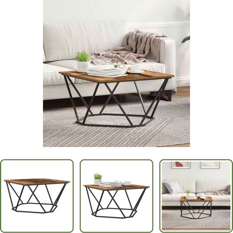 Wohnzimmer Tisch - Couchtisch Altholz 80 x 80 x 45 cm Ingenieure Holz und Stahl (1/5)