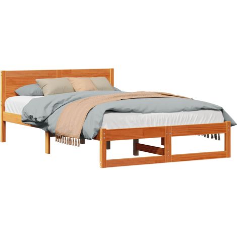 Maison Exclusive - Estructura de cama con cabecera Marrón cera 12