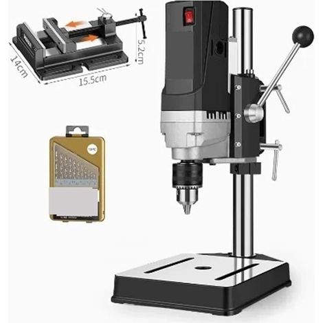 Mini perceuse d'établi, perceuse de précision, fraiseuse, Outil Multifonctionnel for la Maison, perceuse Portable(710W with Vise) (1/2)