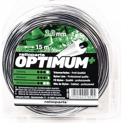 Fil de nylon Épaisseur de fil optimale 2,0 mm Longueur du fil 15 m RATIOPARTS