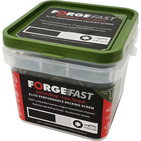 ForgeFast Decking Screws Countersunk Green 5.0x100 TORX� T25 Tub 300 FORDS5100GT