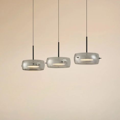 [NEUWERTIG] B-Ware Lucande Led Hängeleuchte Pendelleuchte Martis Schwarz 3flg Stepdim Beleuchtung