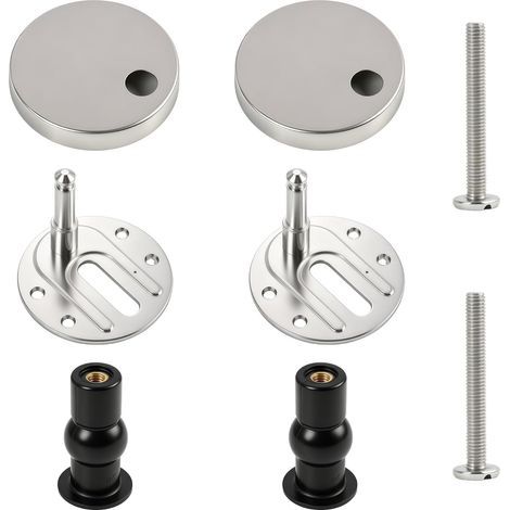 2-teiliges WC-Sitz-Set mit Scharnieren und Befestigungsmaterial, Schnellverschluss-Scharnieren, kompatibel mit allen Clip-On-WC-Sitzen, einfache Montage für WC-Becken, robust