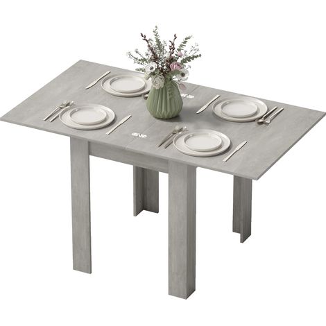HOMCOM Tavolo da Cucina Allungabile per 4-6 Persone Grigio e color Legno (1/5)