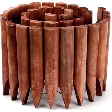 Garden Edging Wood Flexible Fence for Garden, Lawn, Landscape, Decorative Plant Edging 120 cm x 20 cm (1/5)