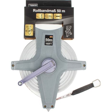 MASTERPROOF PROFESSIONAL Rollbandmaß 50 m, Kunststoffgehäuse mit Kurbel (1/4)