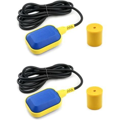 2 interruptores de flotador para control automático del nivel de agua con cable de 3 m (1/4)